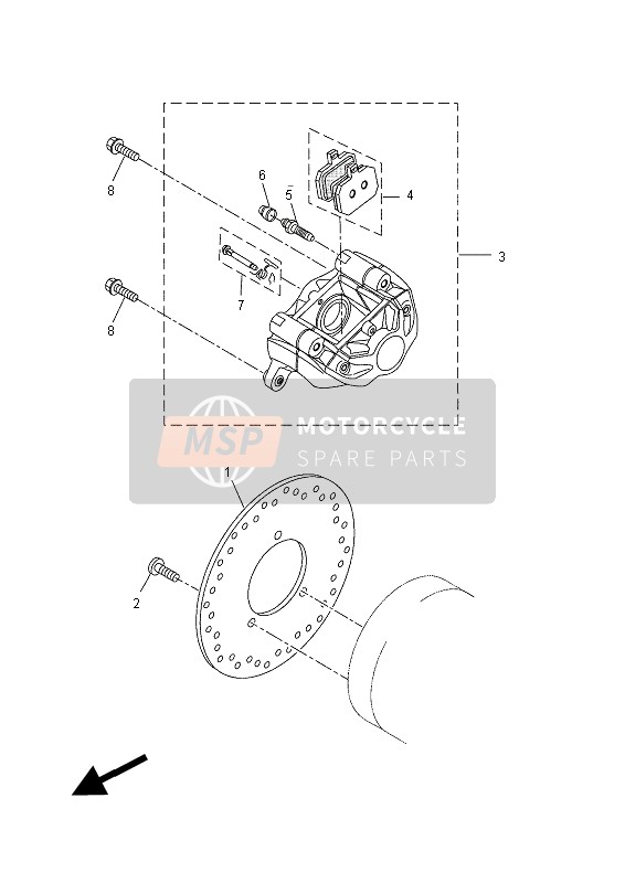 Yamaha YP125R 2014 Rear Brake Caliper for a 2014 Yamaha YP125R